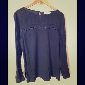 Anne Taylor LOFT Comfy Blouse with Lace Detail